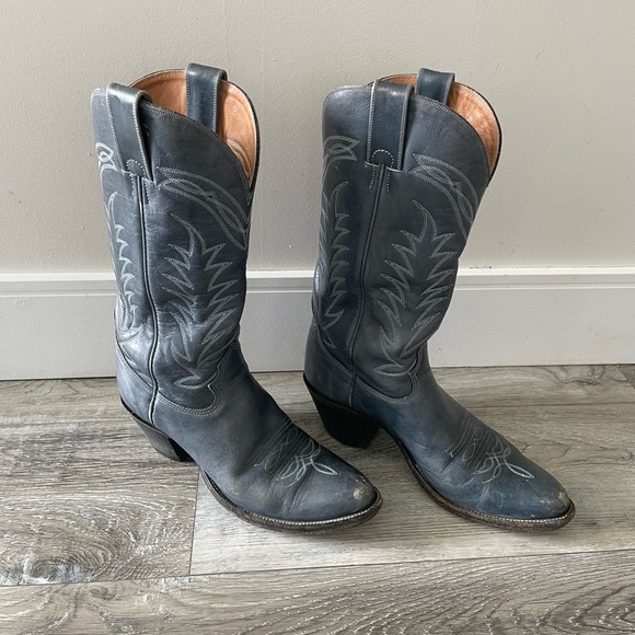 SOLD - Dan Post Women’s Blue Cowboy Boots, 8.5/9 W - Picture 3 of 7